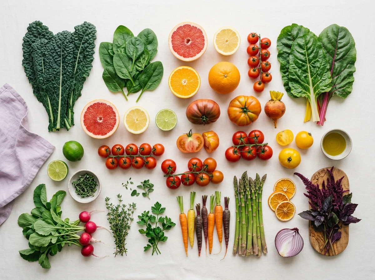 Frisches Gemüse und Obst als Teil einer ausgewogenen Ernährung